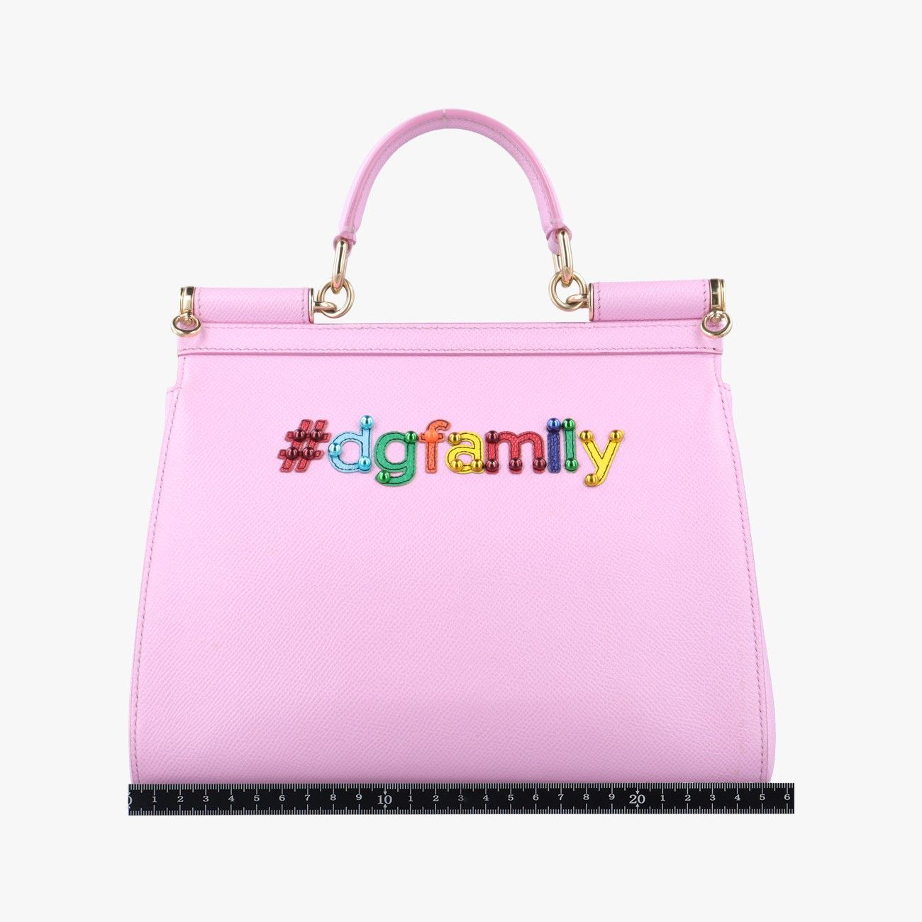 ドルチェ＆ガッバーナDolce - Gabbanaミス シシリー ファミリー ピンク×マルチ レザー 40