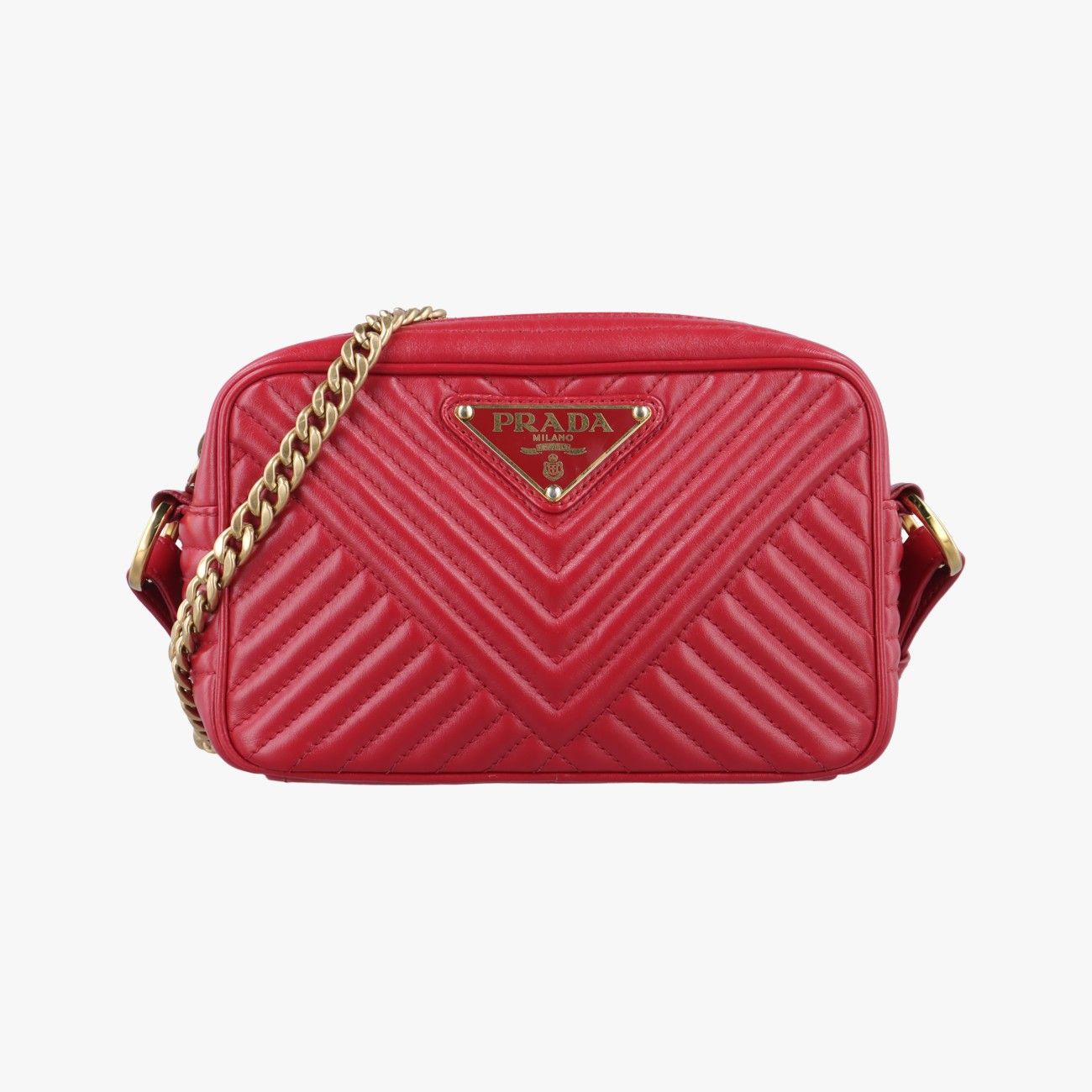 プラダPradaダイアグラム レッド レザー 1 BH 102 260 3