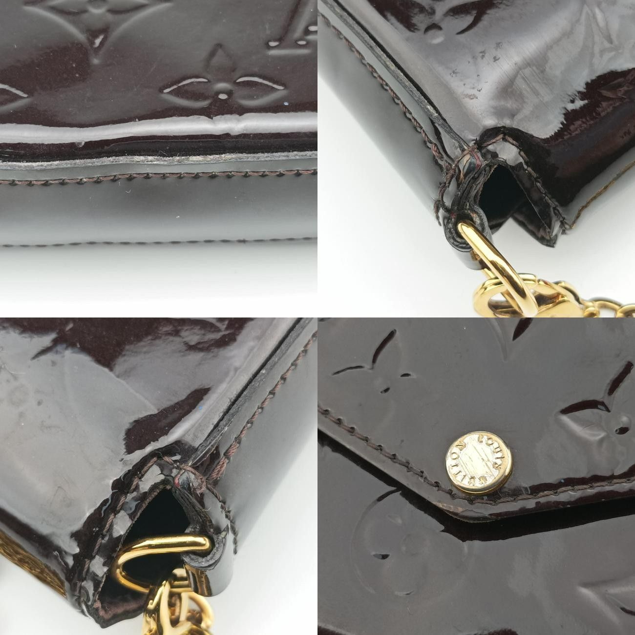 ルイヴィトンLouis Vuittonポシェットフェリシー アマラント ヴェルニ M61267 TJ4136 DECORATOM_COM_BR