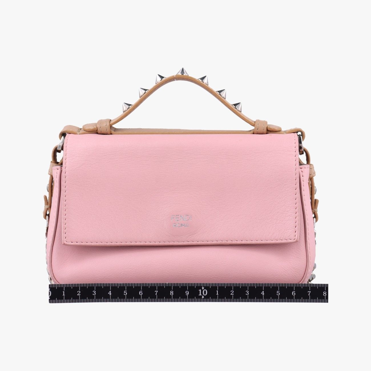 フェンディFendiマイクロモンスター ダブルバゲット ベージュ レザー 8M0371 8M0371-SL-2-178-10429