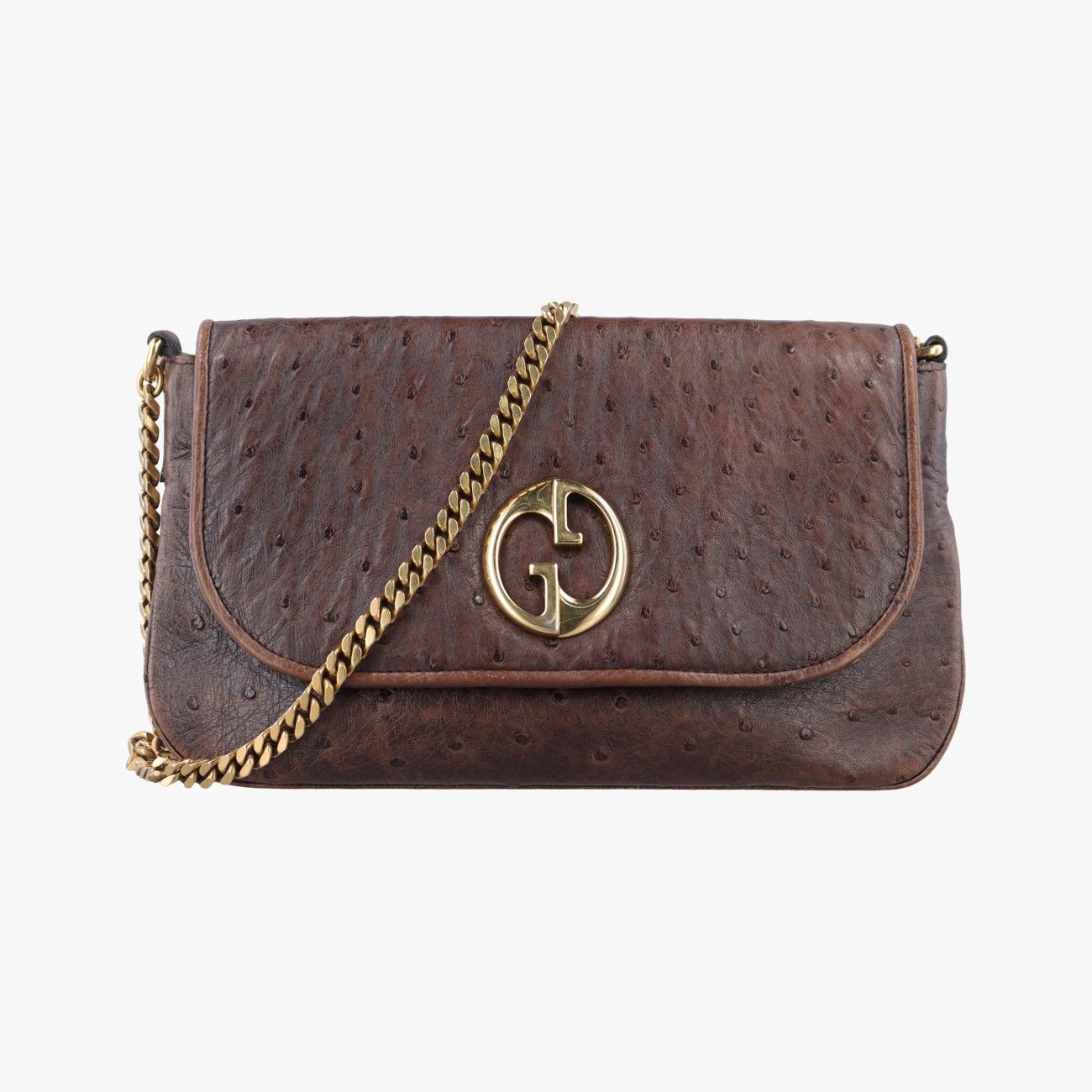 グッチGucci1973 ダブルG ブラウン オーストリッチ 251820 I9956519