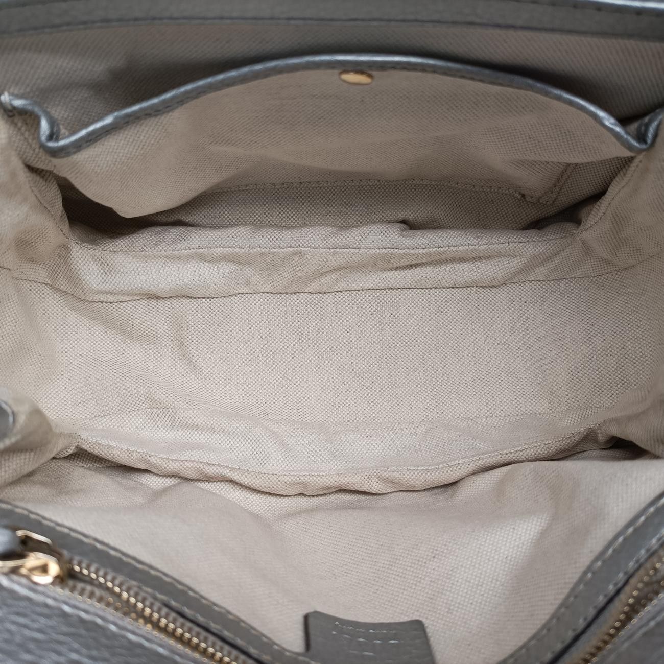 グッチGucciニューバンブー ベージュ×シルバー キャンバス×レザー 254884 G8022996 DECORATOM_COM_BR