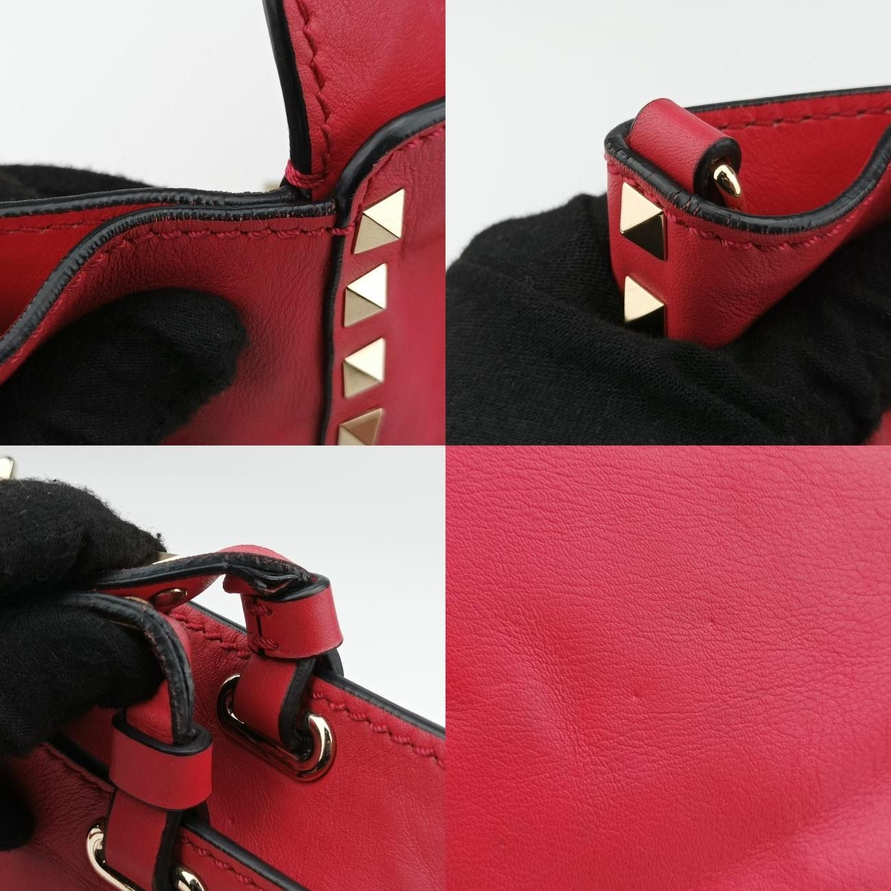 ヴァレンティノValentinoロックスタッズレッドレザー