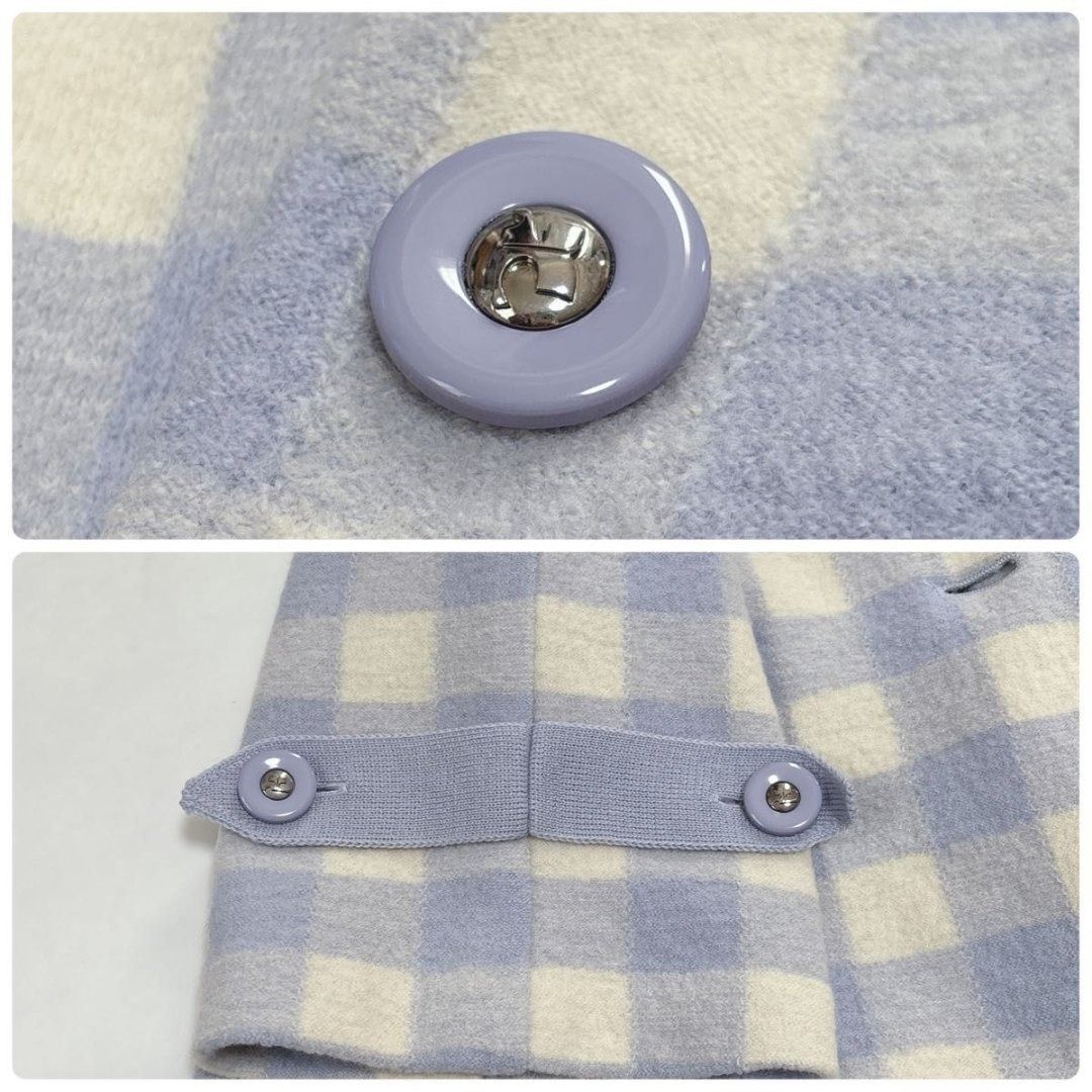 極美品】クレージュ フォックスファー チェック柄 ウールコート M