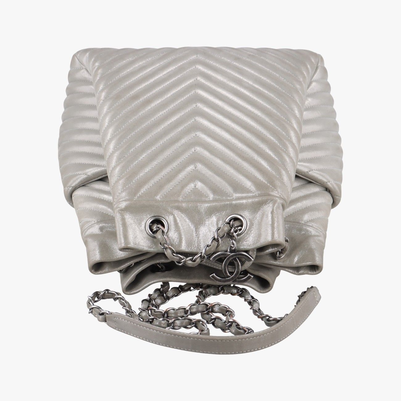 シャネルChanelアーバンスピリットVステッチシルバースパークルレザーA9113622428281