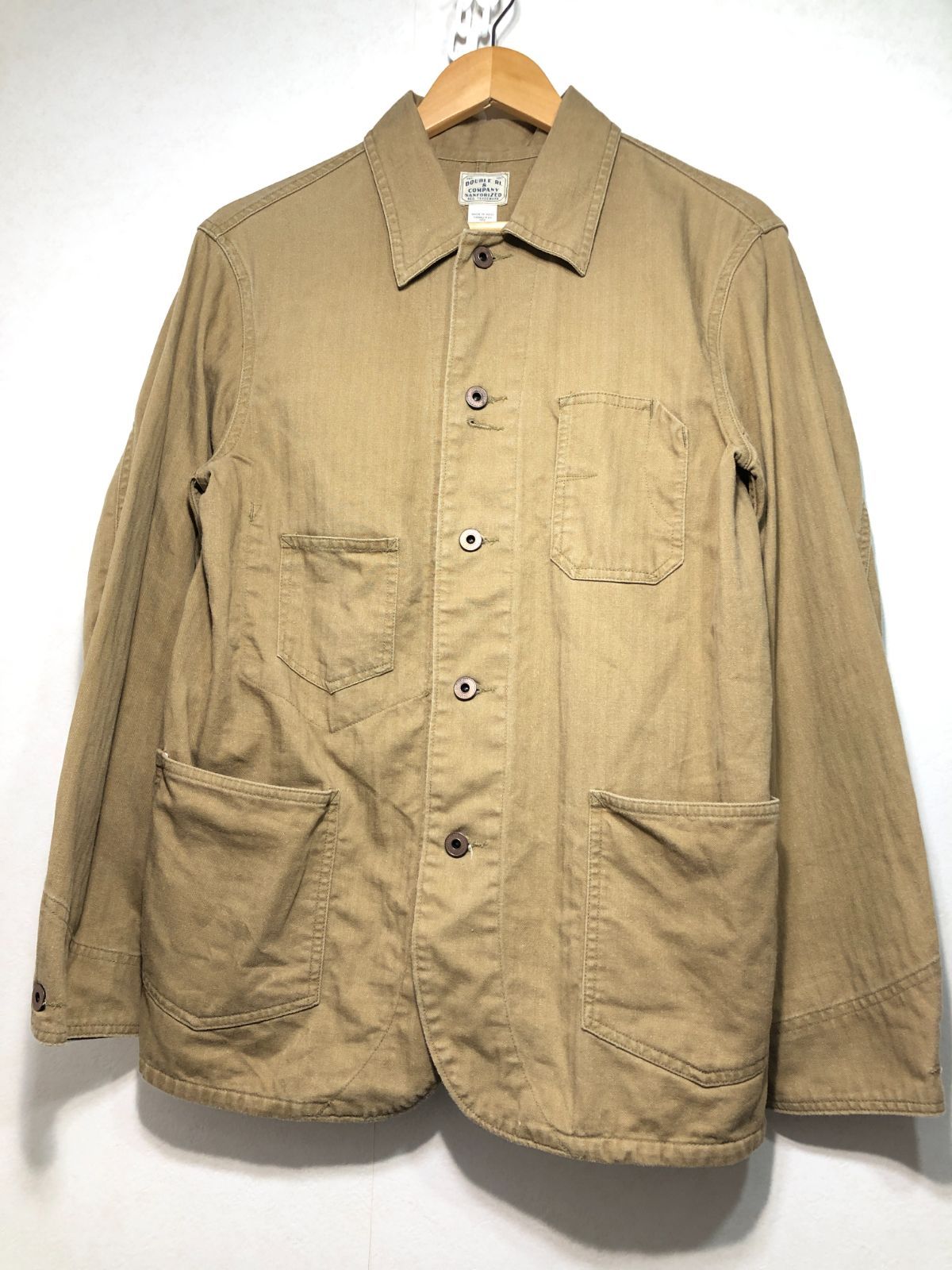 050192 RRL DOUBLE RL Linen-Cotton Herringbone Chore Jacket S  