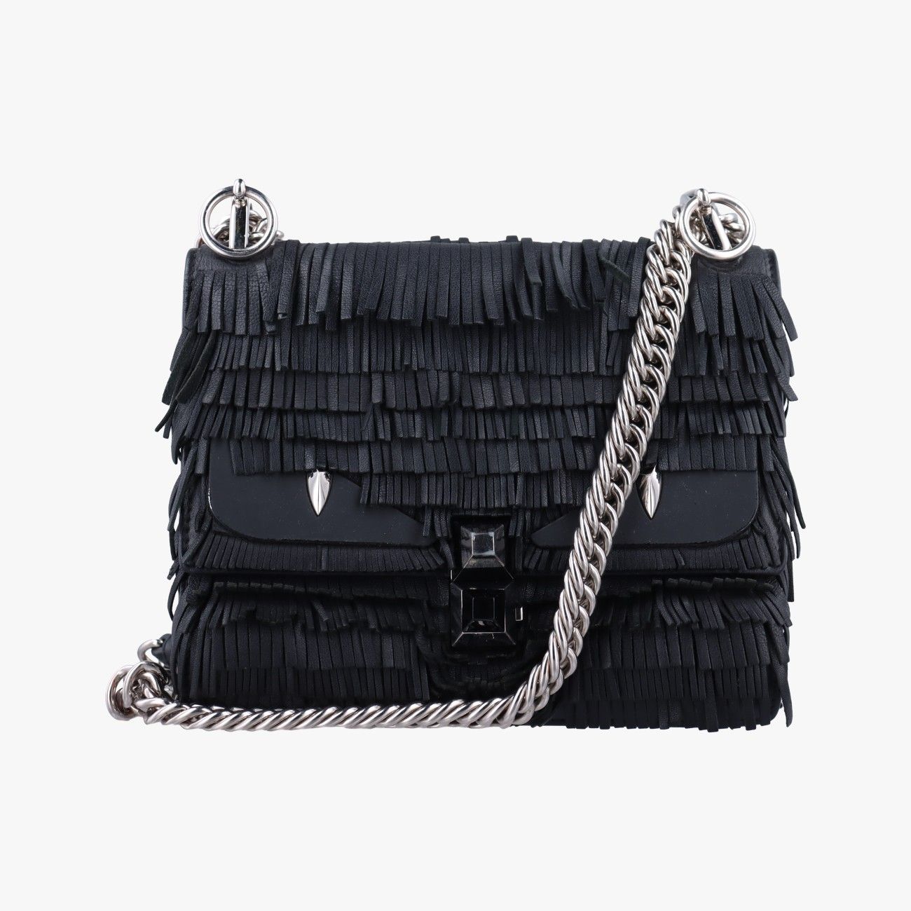 フェンディFendiスタッズ キャナイ ブラック レザー 8M0381 8M0381.3OZ 179.0189