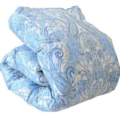 西川 日本製 羽毛ふとん バイオアップ加工 2層式 ダウン90％ シングル 150×210cmブルー