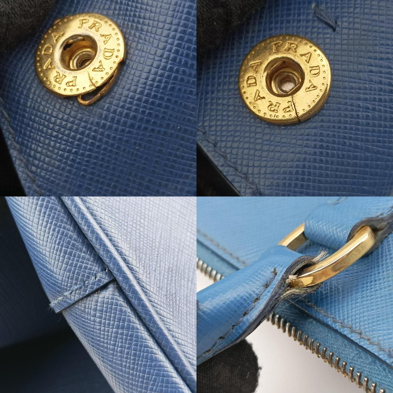 プラダPradaガレリア ブルー×ネイビー サフィアーノレザー B2274C 180 2 DECORATOM_COM_BR