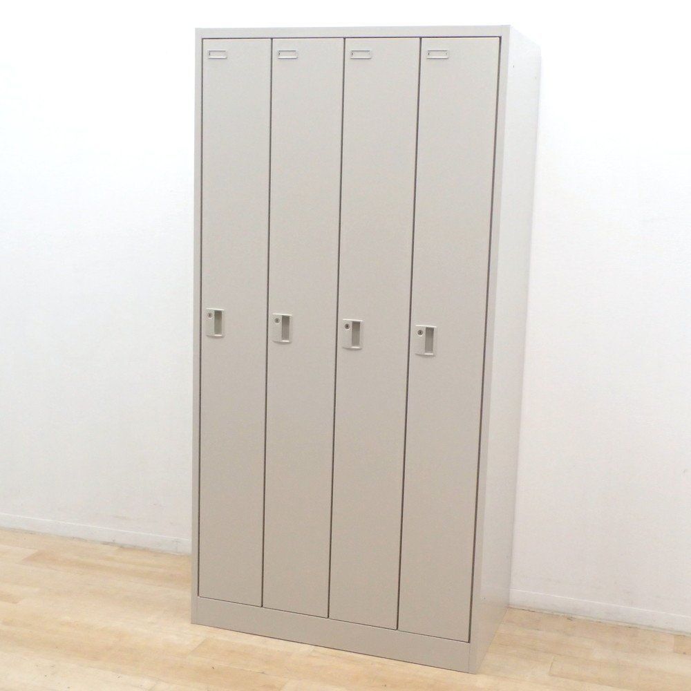 okamura オカムラ 4人用ロッカー 4574FZ-Z13 ライトスモーク 個人ロッカー 網棚 鏡 ハンガーパイプ 更衣室 鍵有 EG18788 オフィス家具