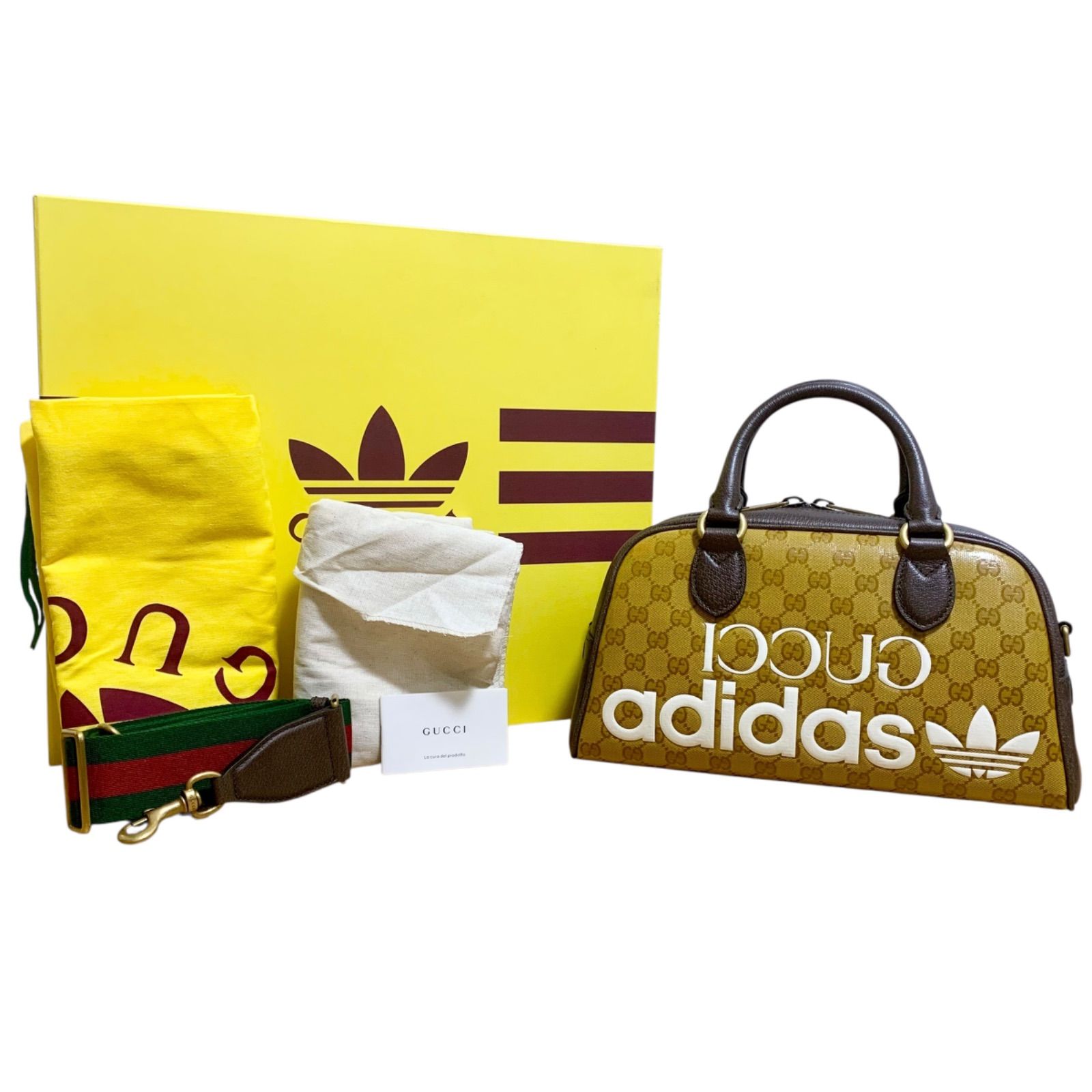GUCCI×adidas グッチ アディダス GGクリスタル ミニボストンバッグ