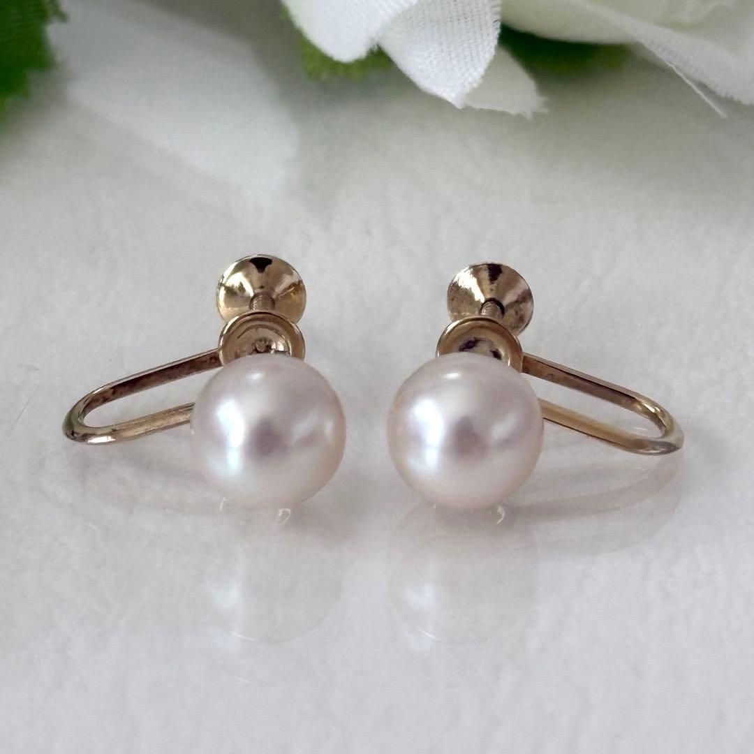 248【ミキモト】K14 パール 約7.9-8.0mm イヤリング - メルカリ