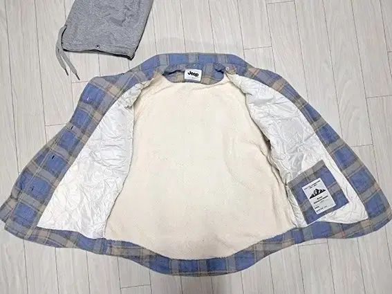 JEEP 25FW レディース ボアファー シャツ チェック柄 キルティング アウター 90S スカイブルー