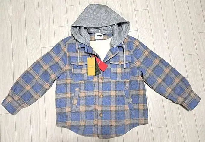 JEEP 25FW レディース ボアファー シャツ チェック柄 キルティング アウター 90S スカイブルー