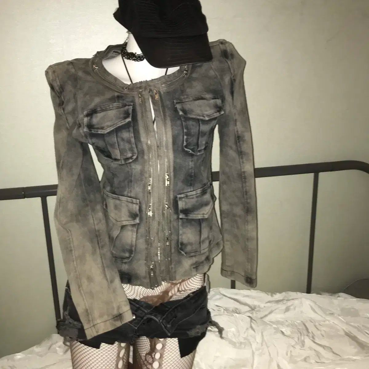 ゴシック ゴスパンク ギャル ジッパー デニム ジャケット