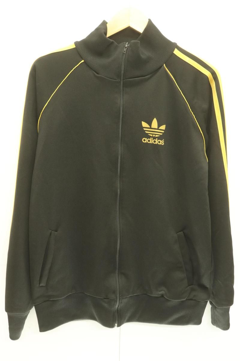adidas メンズジャージ トラックジャケット L ジャージ トラックジャケット adidas L 黒 ブラック 金 ゴールド