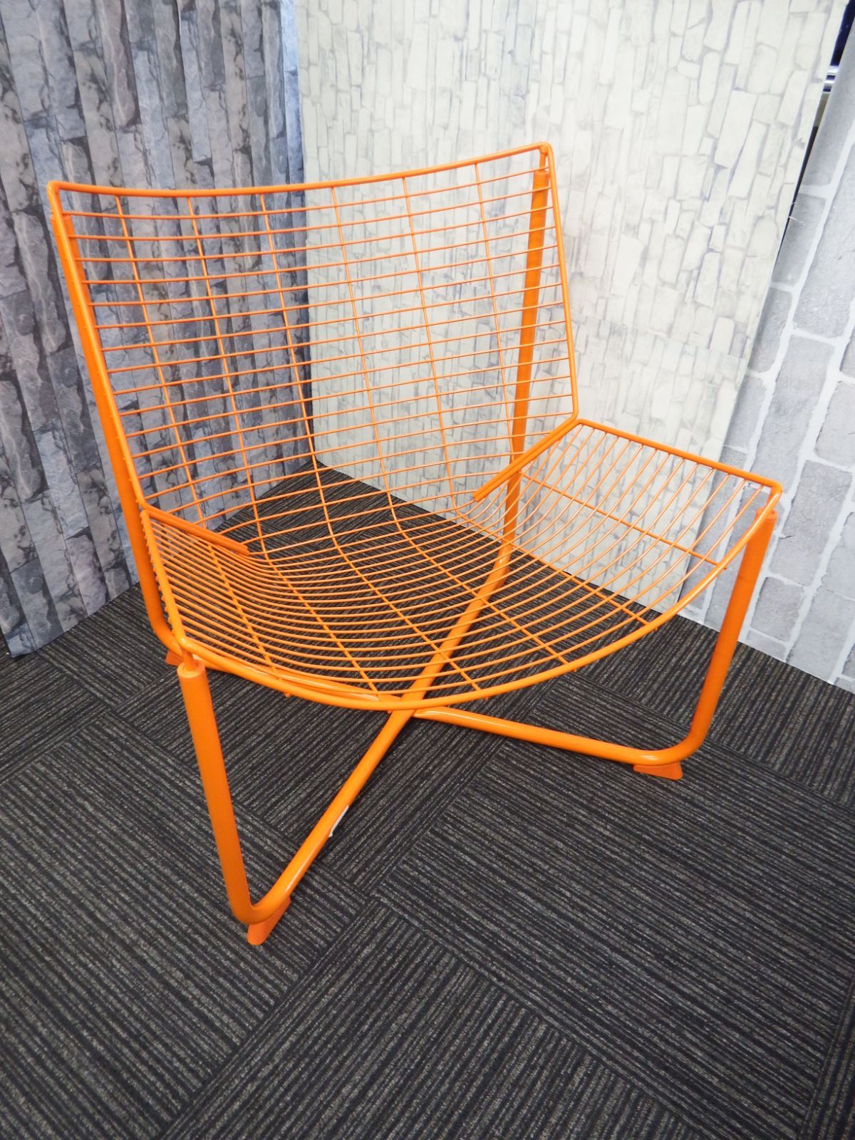 引取り限定】IKEA スコールボダ パーソナルチェア オレンジ 椅子