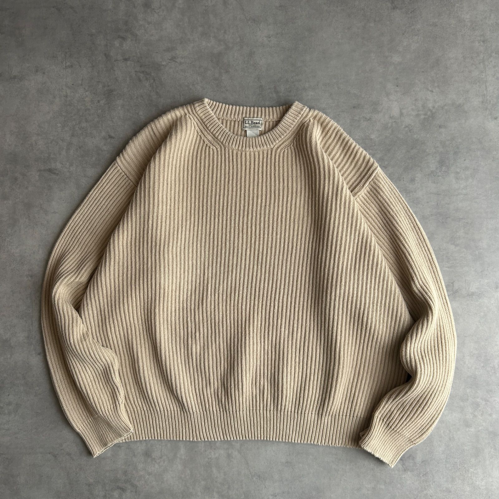 00s/L.L.Bean/エルエルビーン/コットンニット/リブ編み/畔編み/立体 