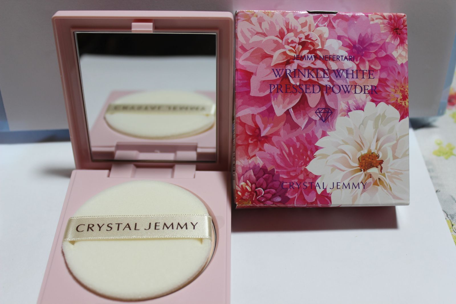 ジェミーネフェルタリ リンクルホワイトプレストパウダー おしろい × 3箱 & クリスタルジェミー クリームアイシャドウ&チーク ×1箱 計4点セット
