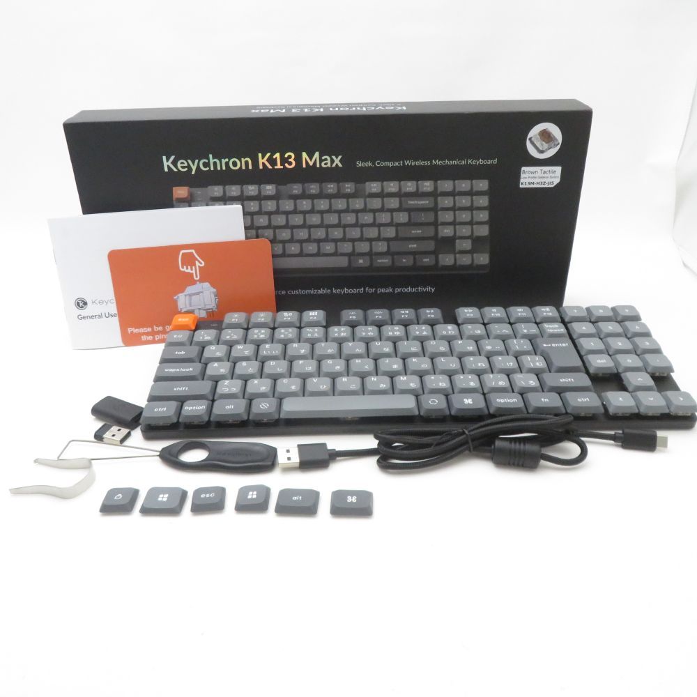 Keychron キークロン K13 Max K13M H3Z JIS ワイヤレスキーボード 茶軸 無線 兼用 HY1671
