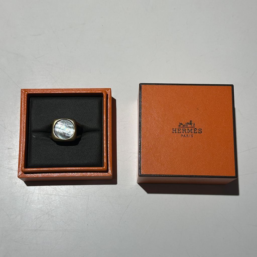 HERMES エルメス 90 s Corozo Ring リング 指輪 ゴールド size 12号 表参道A10