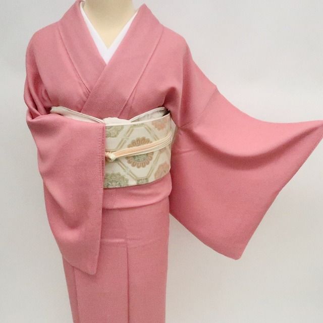 ✾まめ藤✾m2234* 正絹 染一つ紋 手縫い仕立て 色無地