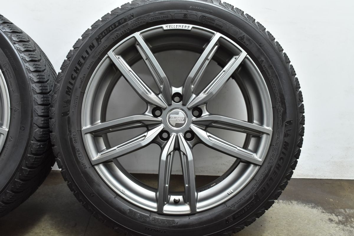 程度良好 ケレナーズJr GF5 18in 8J 30 PCD112 ミシュラン X-ICE SNOW 245|45R18 BMW G30 G31 5シリーズ G26 4シリーズグランクーペ WWW_SMP1DAWEKUDUS_SCH_ID