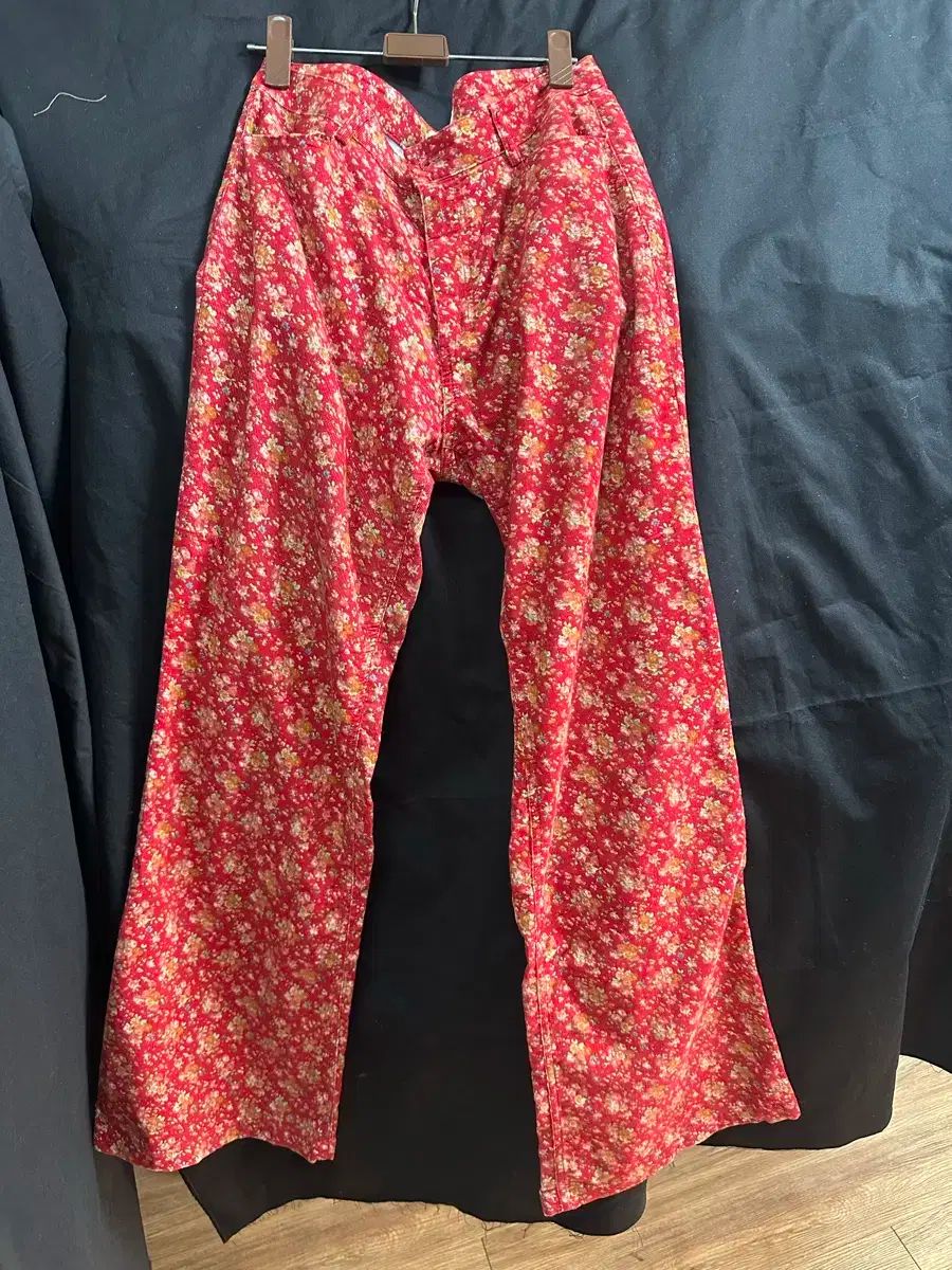 ヌアヌ フラワーパターン コーデュロイ パンツ サイズ3