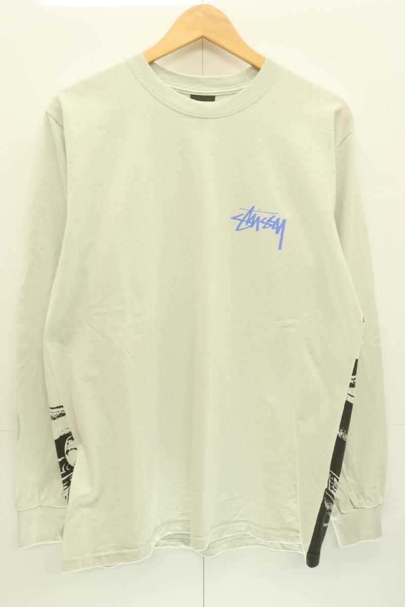 STUSSY メンズロンT M BEAT CRAZY LS TEE STUSSY M グレー 灰 プリント