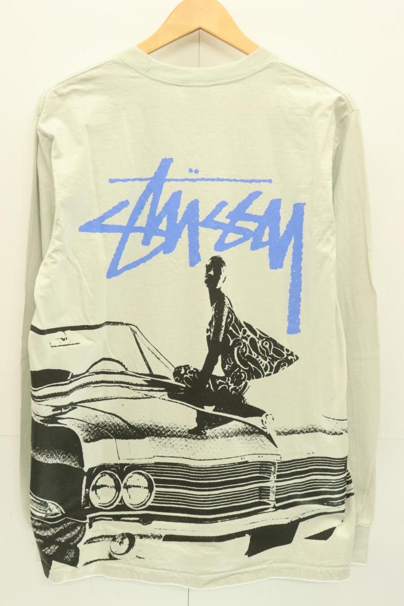 STUSSY メンズロンT M BEAT CRAZY LS TEE STUSSY M グレー 灰 プリント
