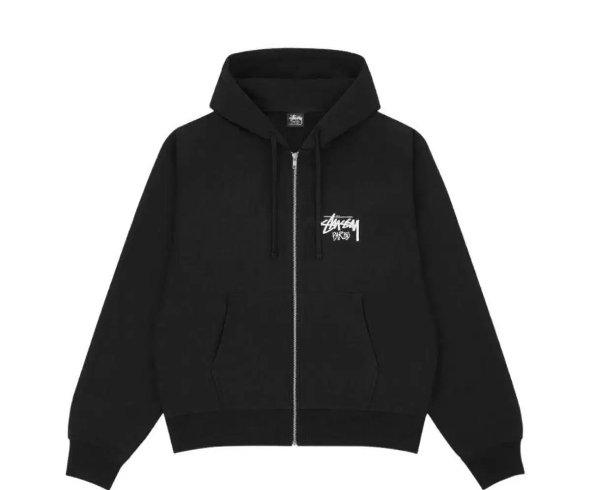 STUSSY パリ フードジップアップ ブラック L