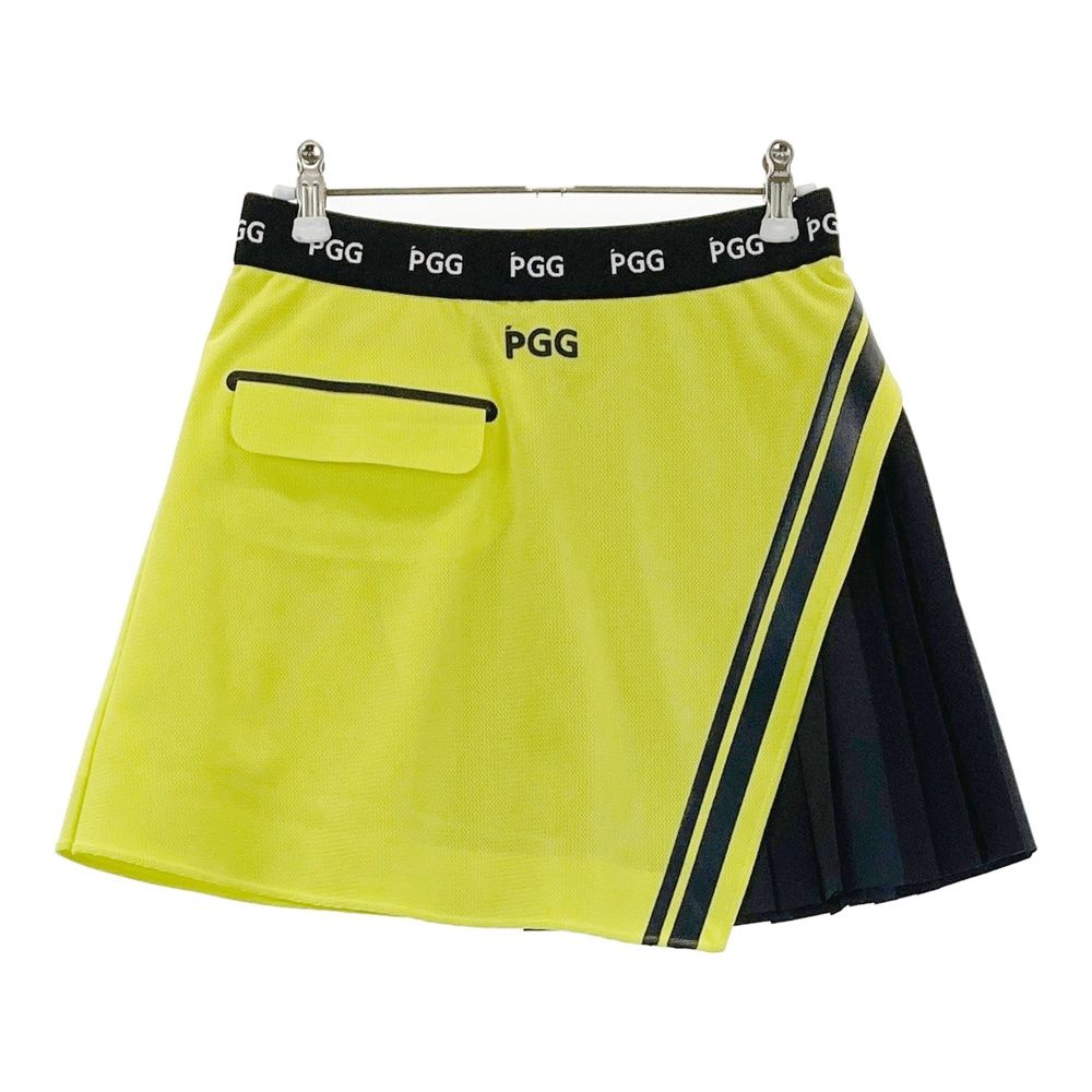 サイズ 00 PGG PEARLY GATES パーリーゲイツ プリーツ切替 ストレッチスカート イエロー系 240101506645 ゴルフウェア レディース ストスト