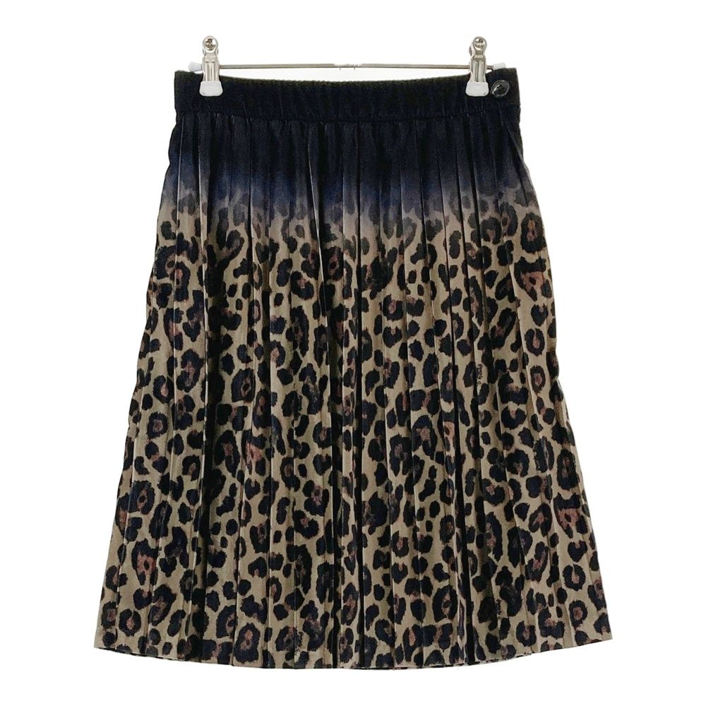 サイズ 0 PEARLY GATES パーリーゲイツ 055-2234018 プリーツスカート ひざ丈 グラデーション レオパード柄 ブラウン系 240101521291 ゴルフウェア レディース ストスト