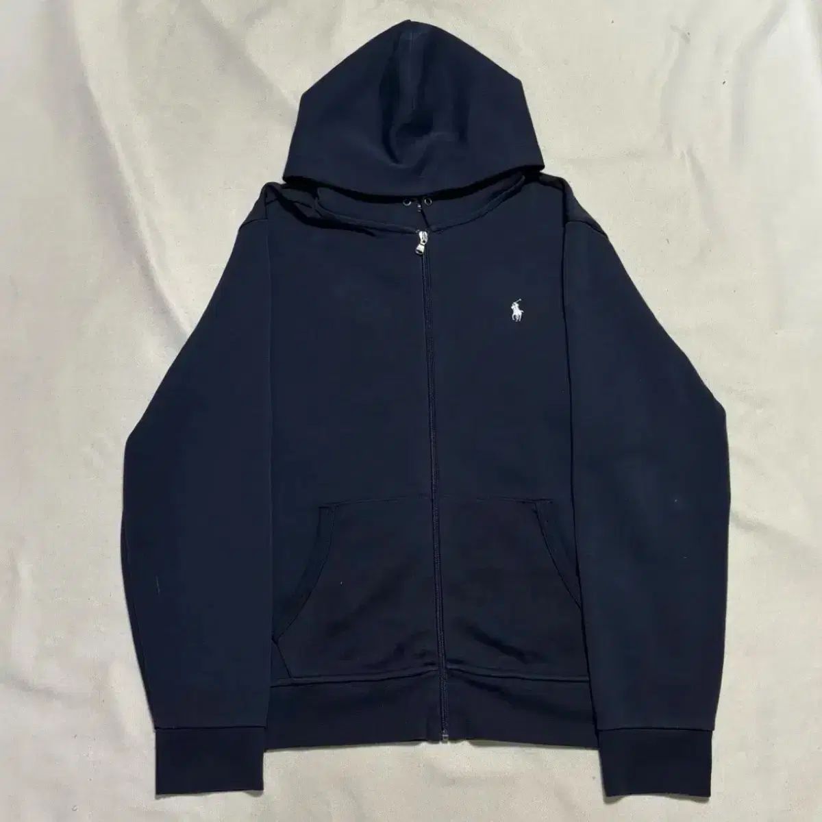 ポロラルフローレン 白 ポニー ネイビー フード ジップアップ