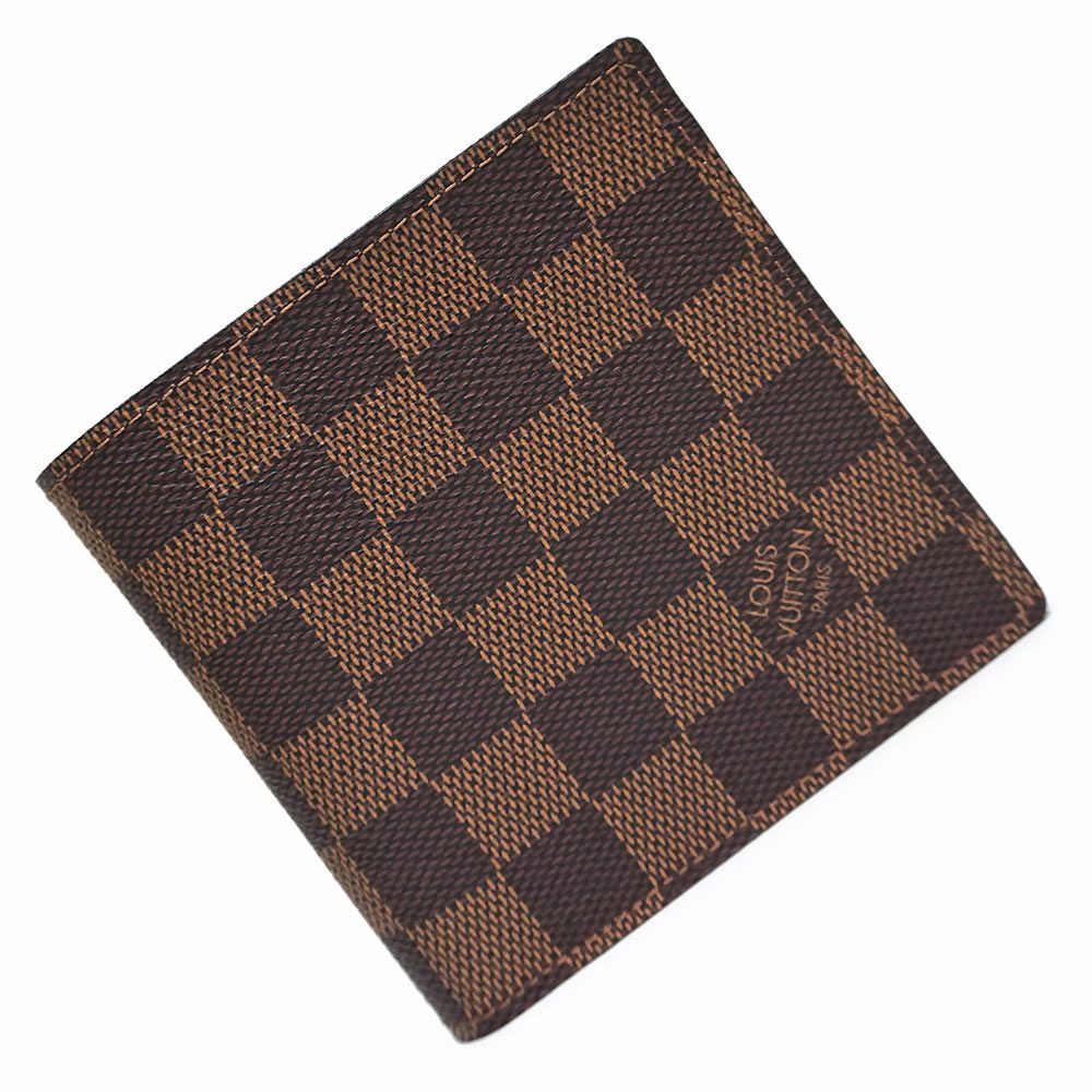 ルイ ヴィトン ポルトフォイユ マルコ 二つ折り財布 ダミエ ブラウン ゴールド金具 N61675 LOUIS VUITTON ♥保管品