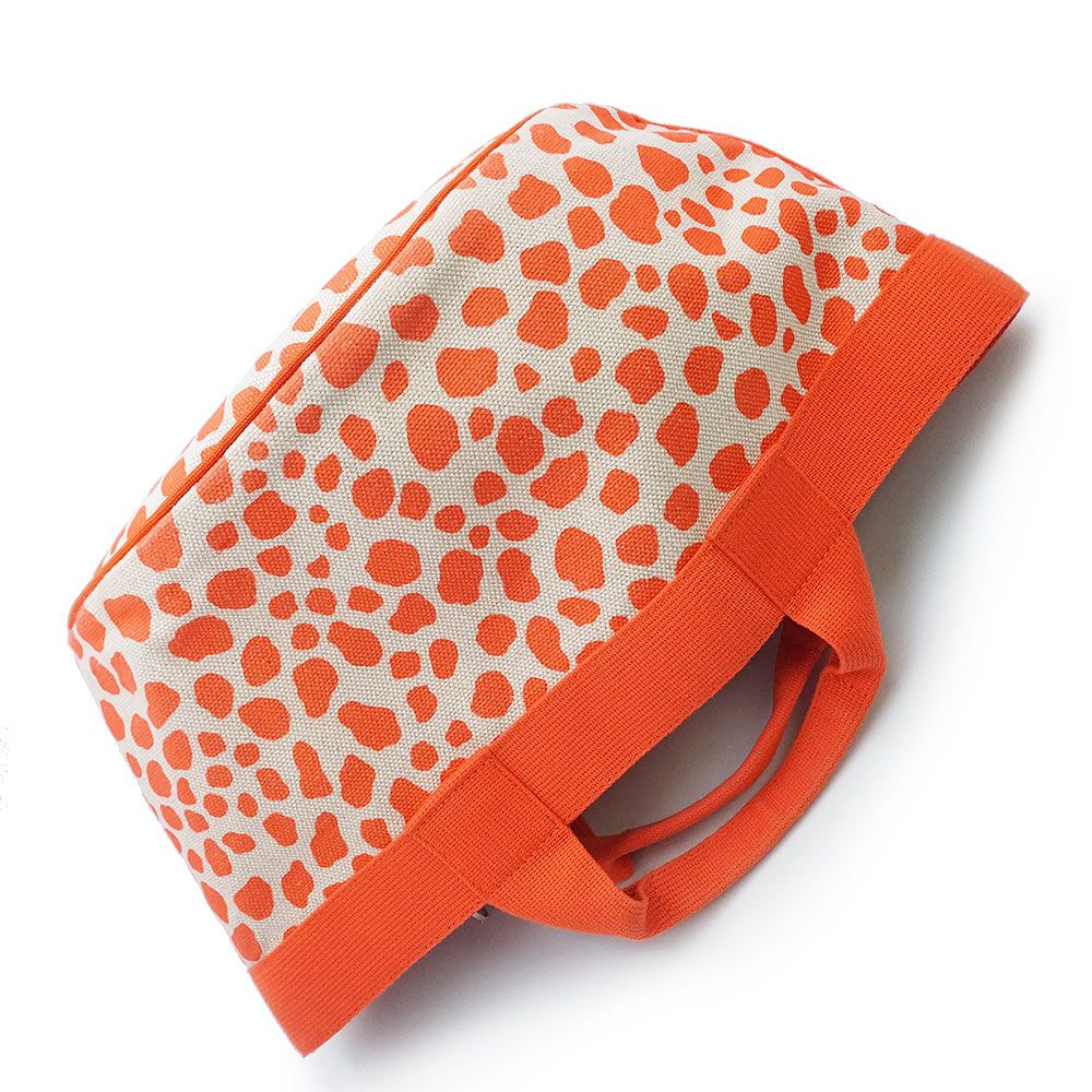 （未使用保管品）エルメス HERMES キッズライン アニモーピクセル アニマル ヒョウ柄 ハンドバッグ コットン50% リネン50% キャンバス ベージュ オレンジ ピンク シルバー金具 箱付 エルメス キッズライン アニモーピクセル アニマル ヒョウ柄