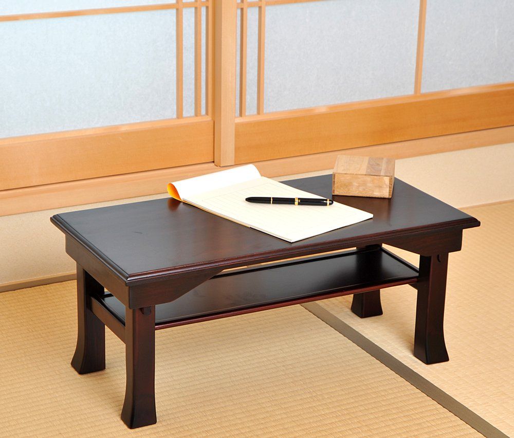 オスマック OSMAC 経机 文机 仏壇台 幅60×奥行30×高さ25cm 折りたたんで収納 供物台 供養台 写経机 便利机 天然木桐製 ブラウン SDX-600BR