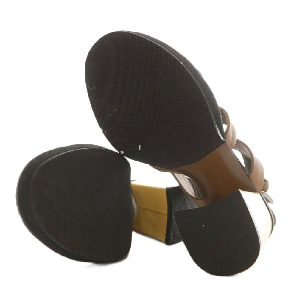 マルニ MARNI サンダル レザー エナメル オープントゥ チャンキー  