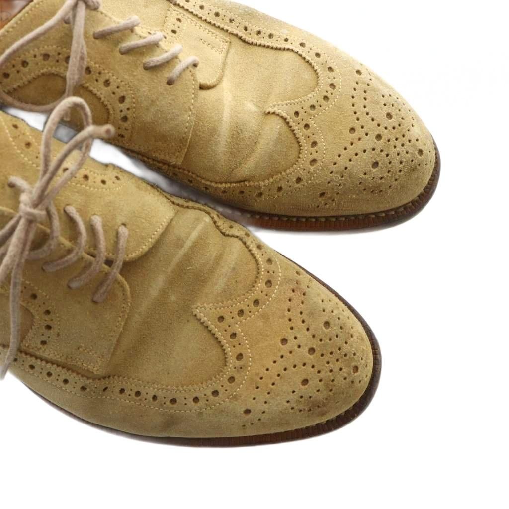 ジャランスリワヤ Jalan Sriwijaya UNITED ARROWS別注 ドレスシューズ ウィングチップ スエード ロゴ 8.5 27 cm 茶 ブラウン GY 30 MQ