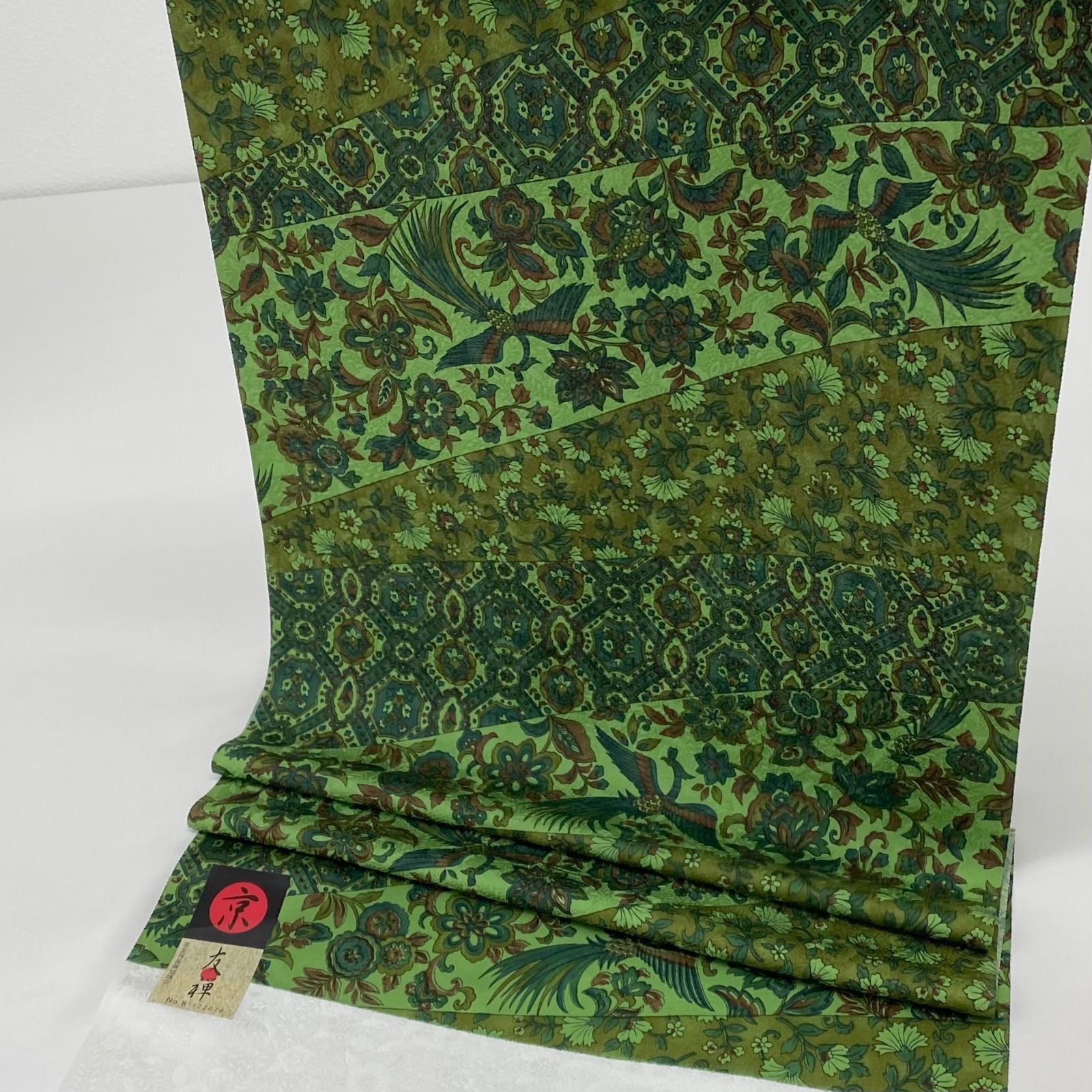 小紋 京友禅 更紗 紋意匠 鳥 反物 正絹 T9032 - メルカリ