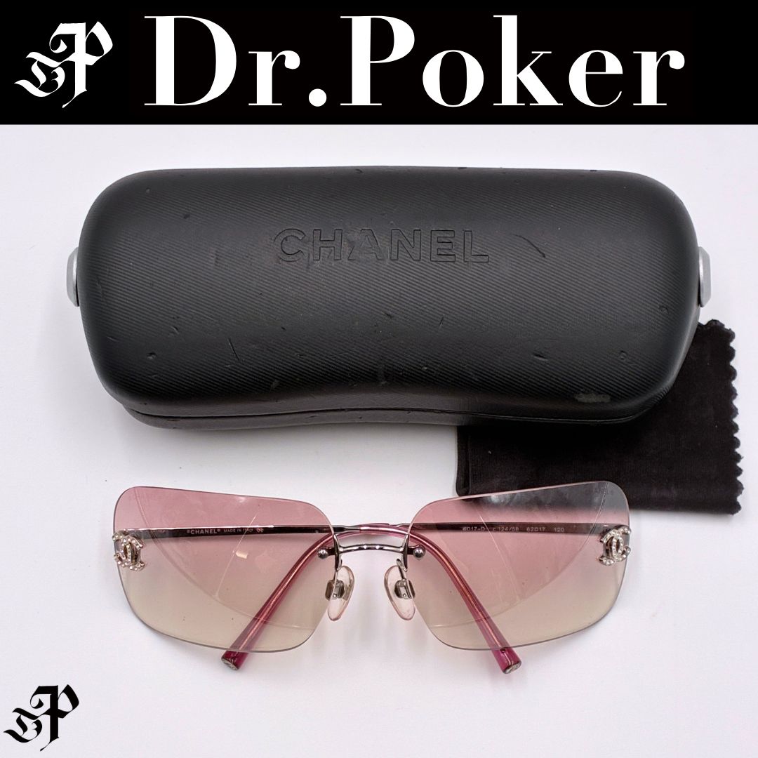 CHANEL ココマーク ラインストーン リムレス サングラス