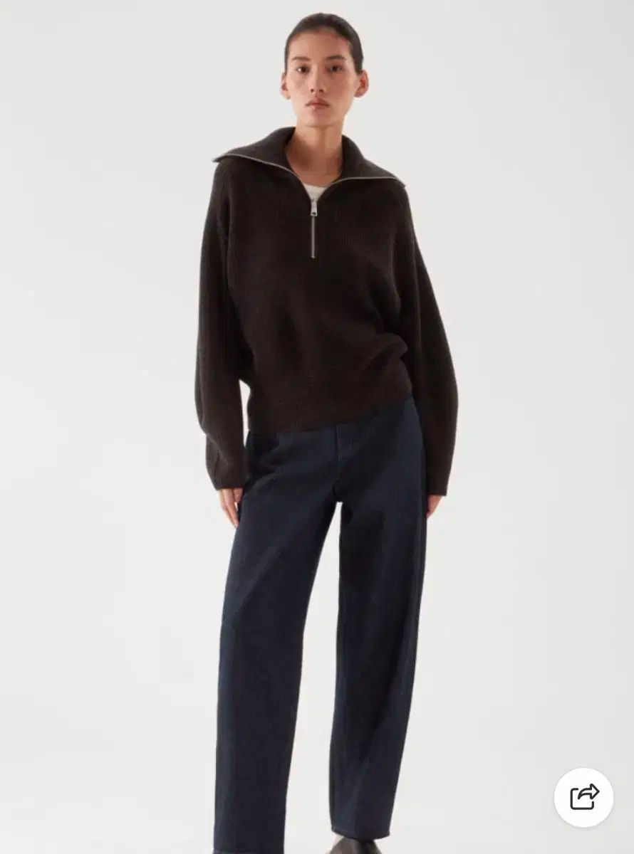 COS コス レディース リラックスドフィット ハーフジップアップ ウール ニット アウター