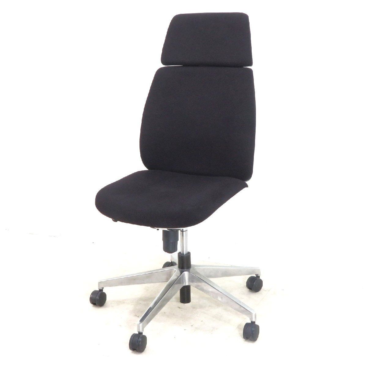 PLUS プラス U CHAIR 肘無オフィスチェア KC-UC56SEL BK ブラック キャスター シンクロロッキング 布張り 在宅 EG16733 オフィス家具