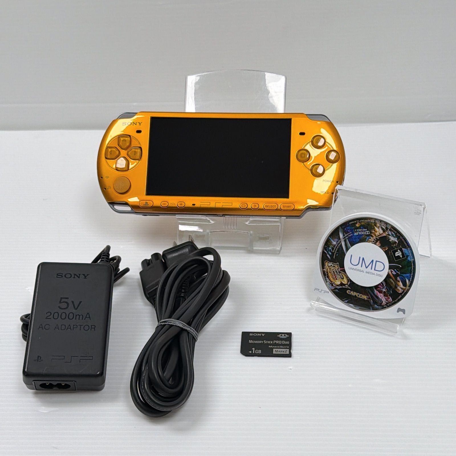 PSP 3000 ブライトイエロー 動作 済み 遊べるセット ソニー プレイステーション ポータブル SONY PlayStation Portable psp3000