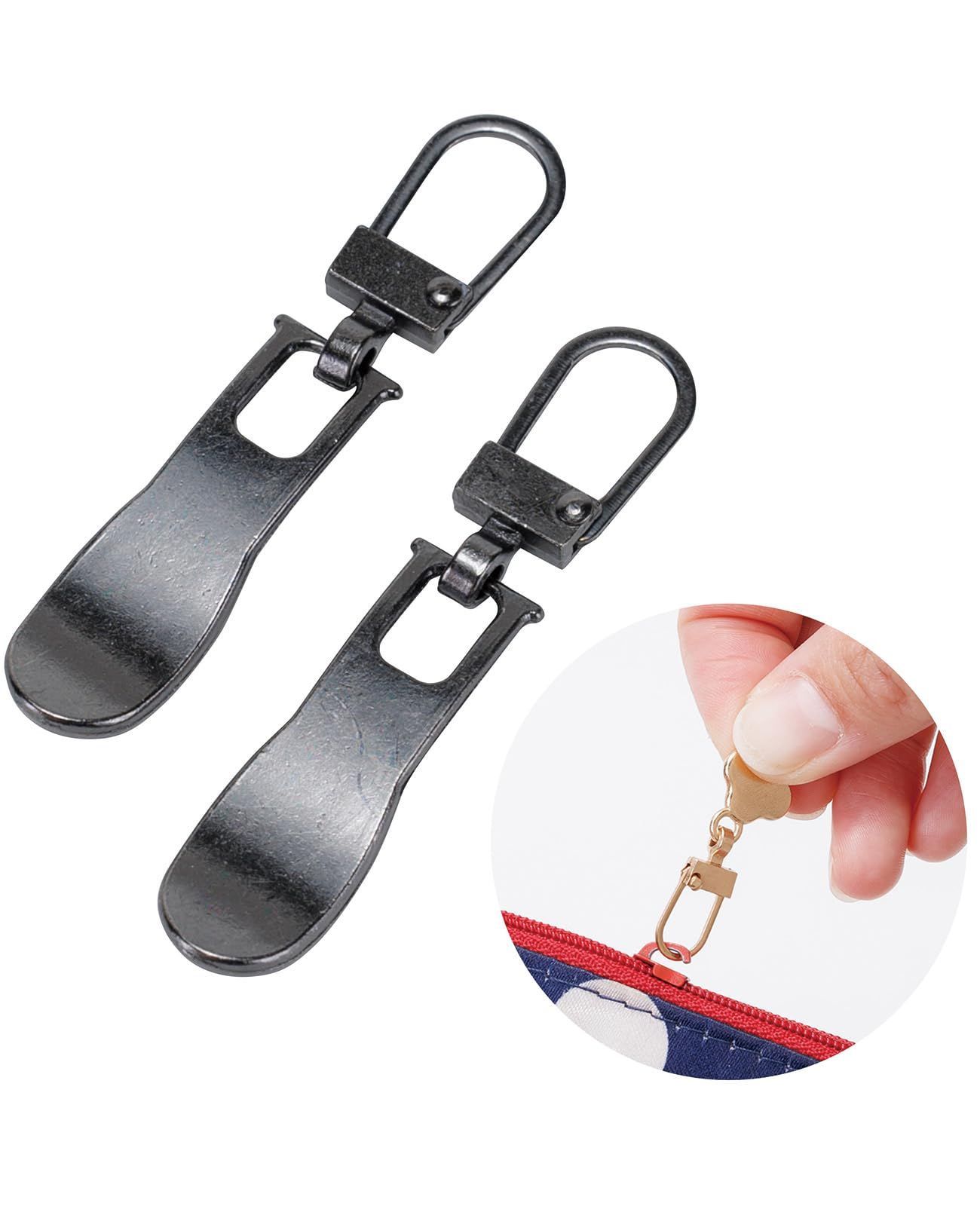 ヨシツヤマ 引き手の達人 ファスナー 引き手 修理 ジッパータブ チャック セット 選べる18 波型 ガンメタ