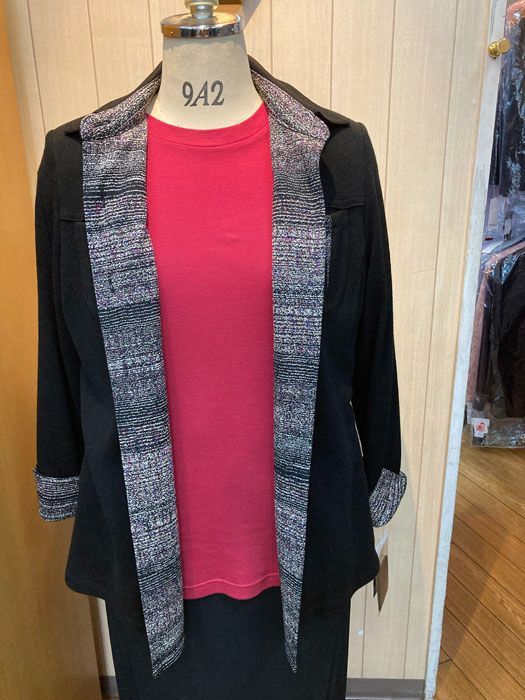 レディースファッション ミセス アウター カーディガン ウール 毛 混 背裏 長袖襟付きジャケット サイズ表示は ９号 です 春秋冬 ４０代５０代６０代 税込み17 380円 15 800円 の商品