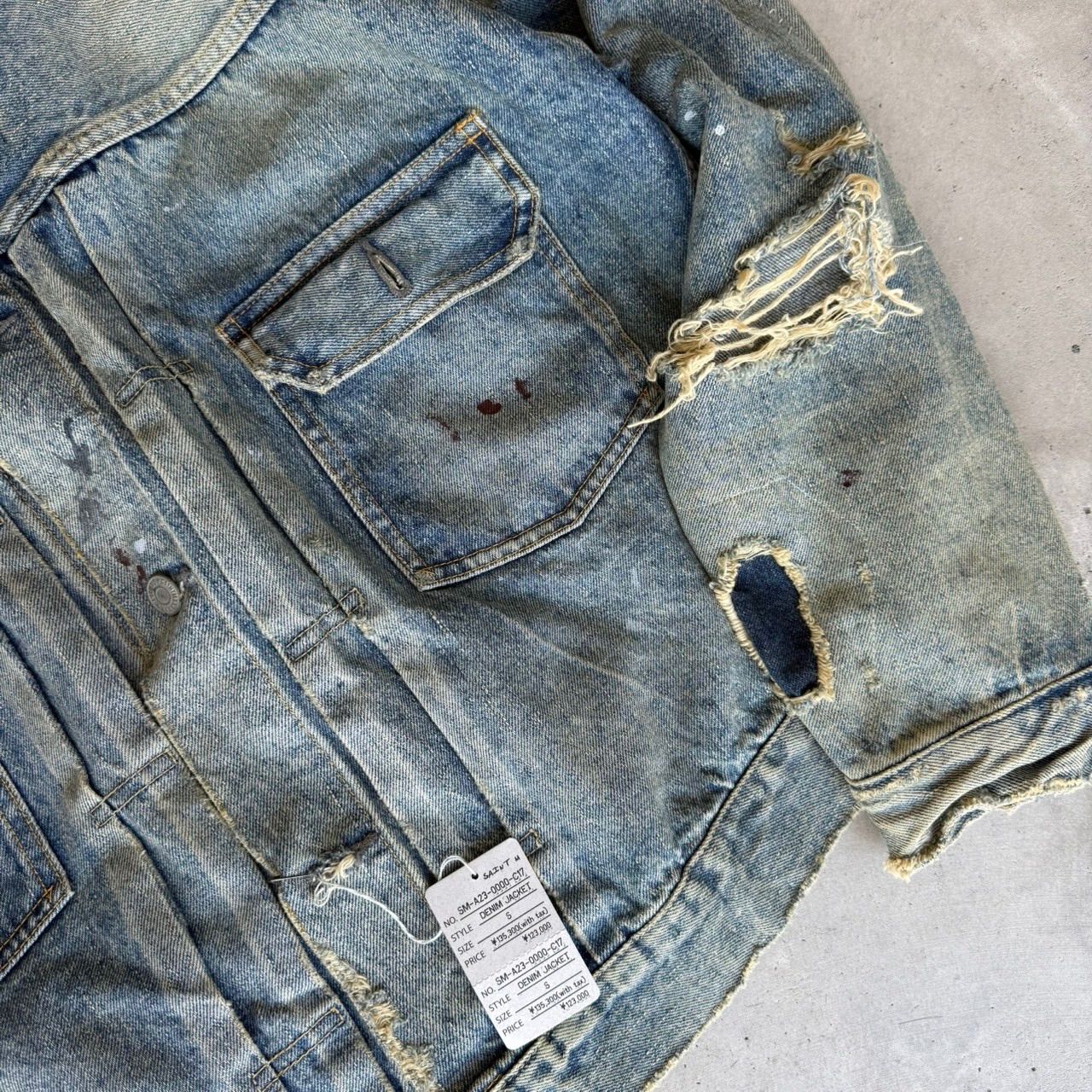 SAINT MICHAEL×Berberjin 23AW BJ DENIM JKT DAMAGE ダブルネーム