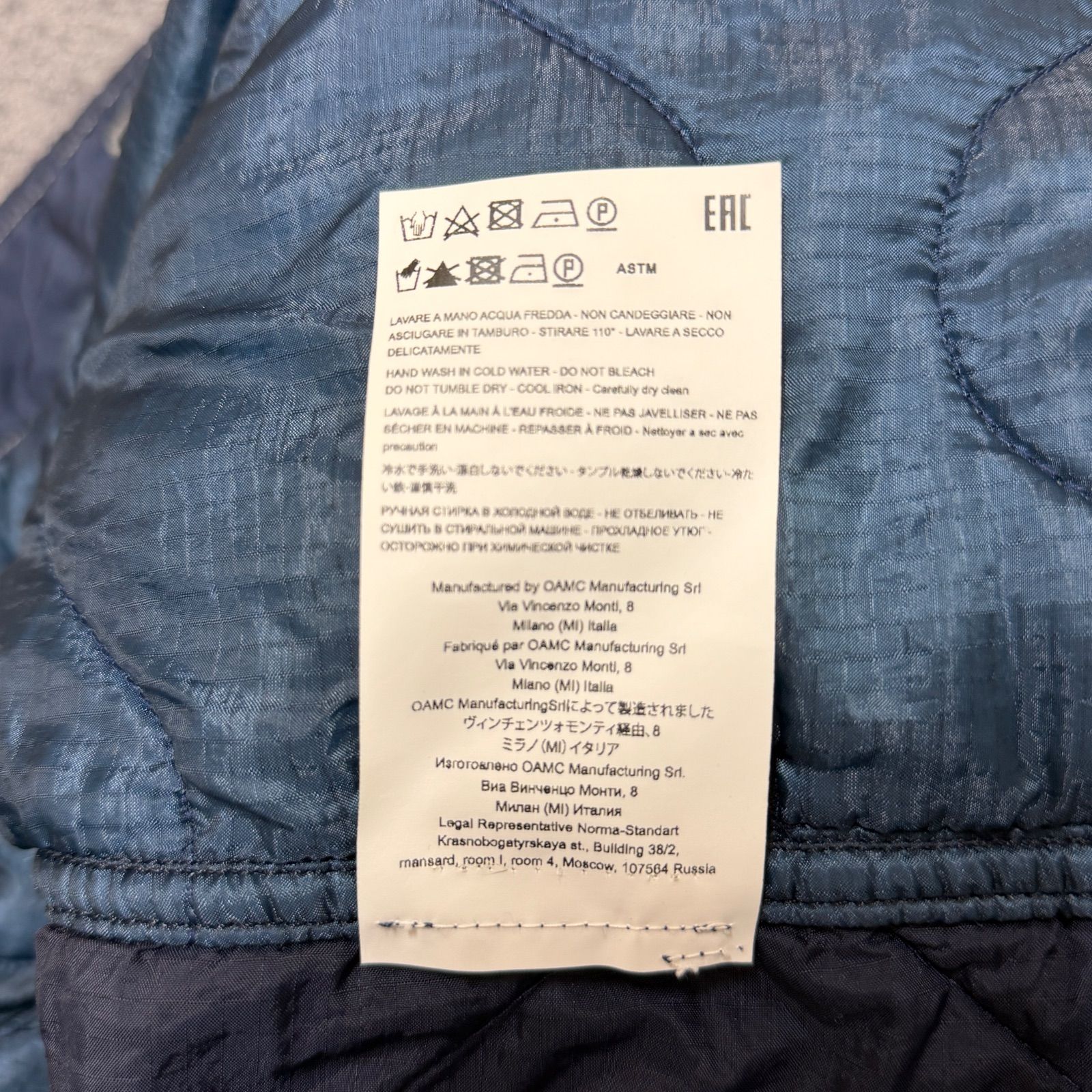 未使用品 OAMC RE:WORK 中綿入り キルティング フードベスト ジレ 