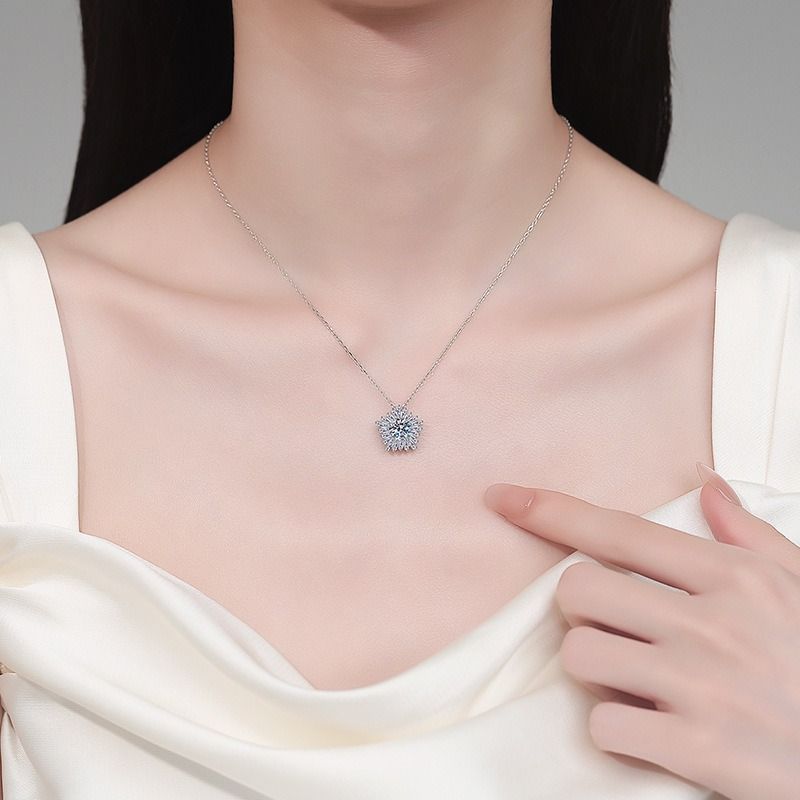 モアサナイトネックレス モアッサナイト ネックレス ペンダント 1ct シルバー925 レディー 普段使い 冠婚葬祭 ネックレス モアサナイト 卒業式 人工ダイヤモンド ネックレス mxl143