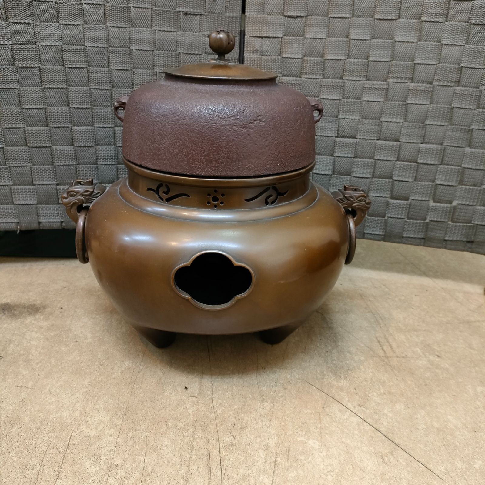 桜川地紋 平丸羽釜 釜師 清光作 創巧の野々田 釜 Yahoo!オークション